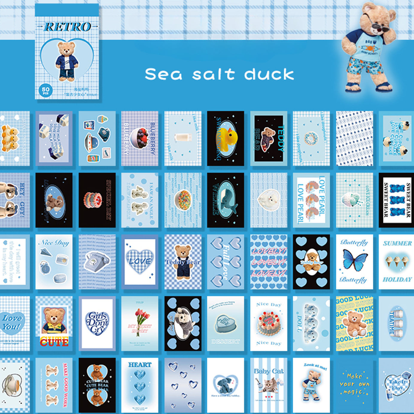 Wholesale Paper Hand Account Decoration Material Stickers 50 Sheets