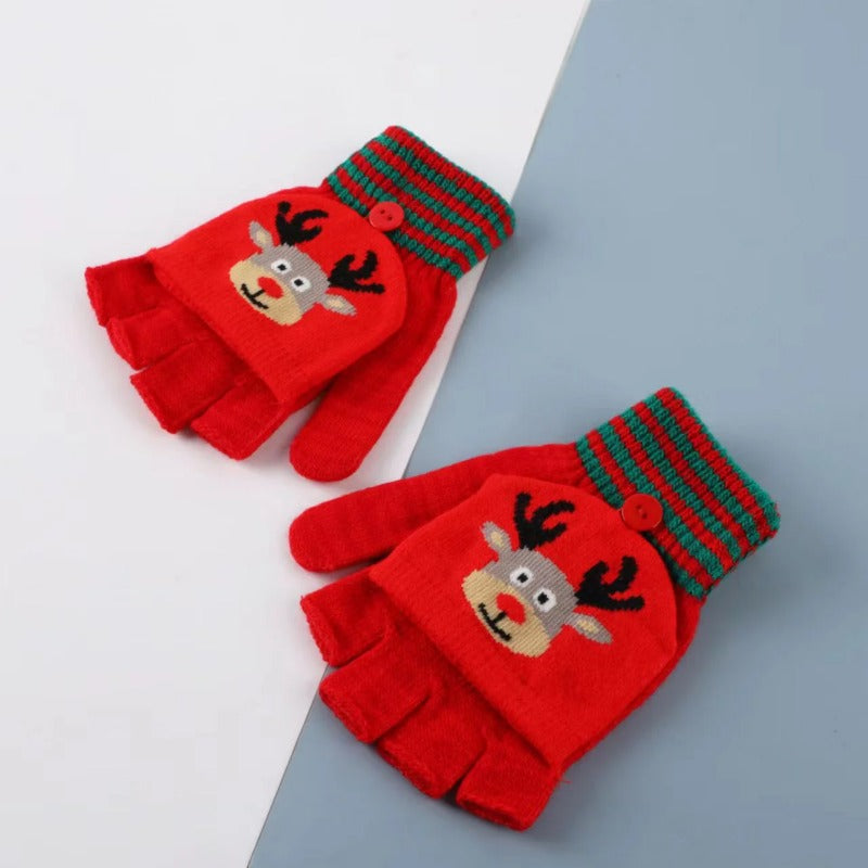 Wholesale 12pcs Christmas Minute Hand Knitted Cashmere Children's Gloves
