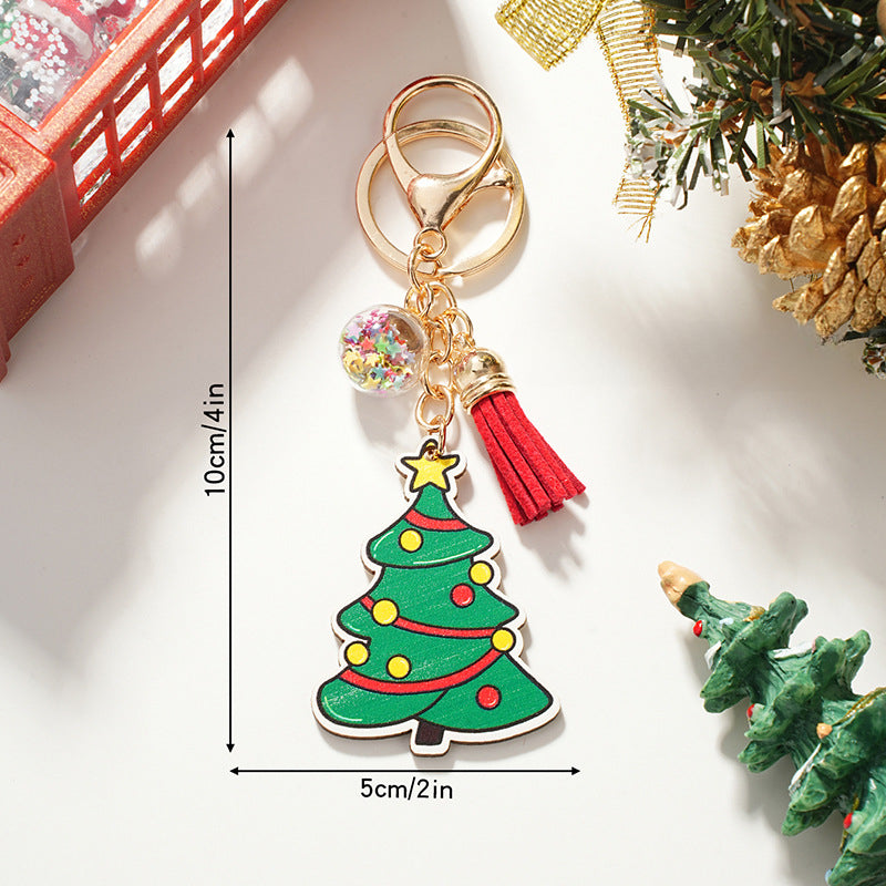 Wholesale Christmas Gift Wooden Cartoon Keychain