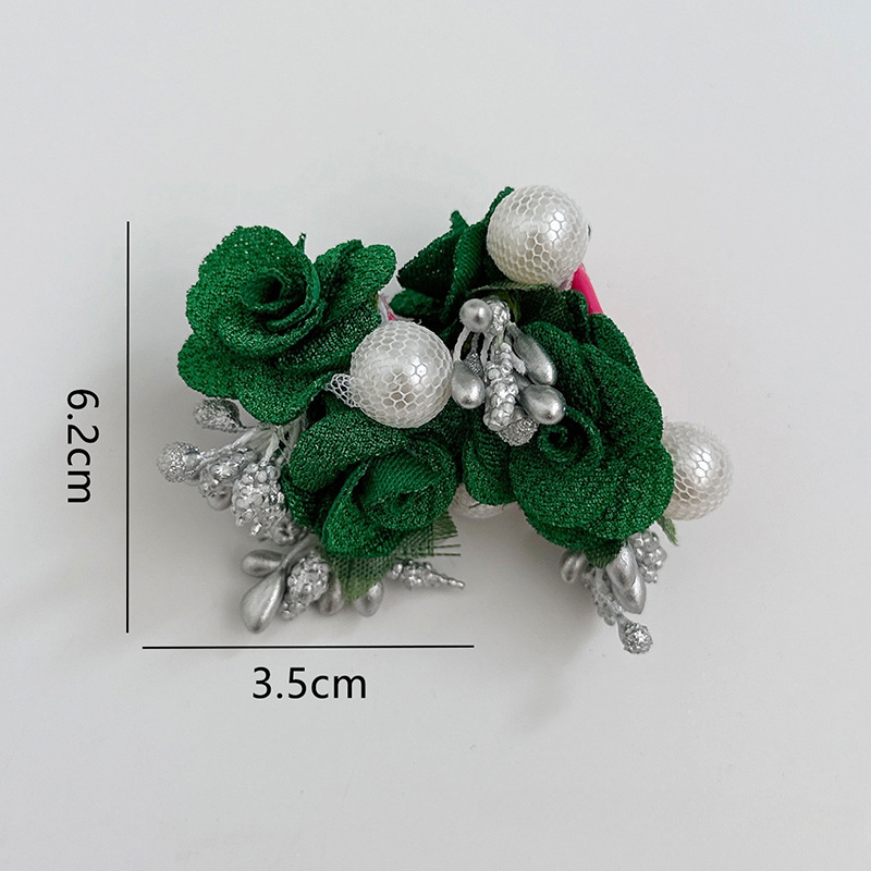 Wholesale Pearl Flowers Cloth Art Earrings