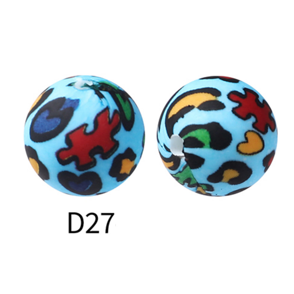 Wholesale 100pcs Pattern Silicone Beads