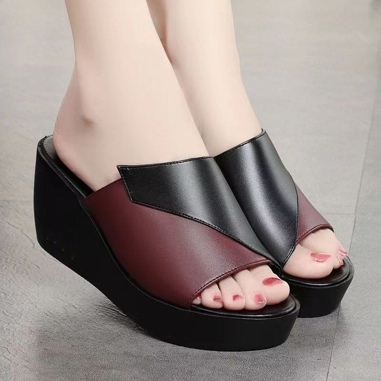 Wholesale Women's Summer Fashion Outer Wear Wedge Thick-soled Non-slip High-heeled