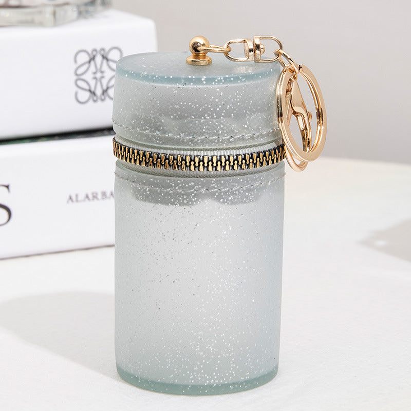 Wholesale PVC Candy Color Lipstick Storage Keychain