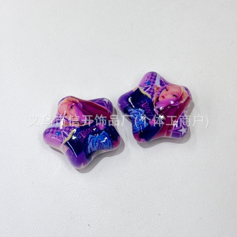 Wholesale 200pcs/pack Cartoon print five-pointed star ballpoint pen with perforation OLY Exclusive