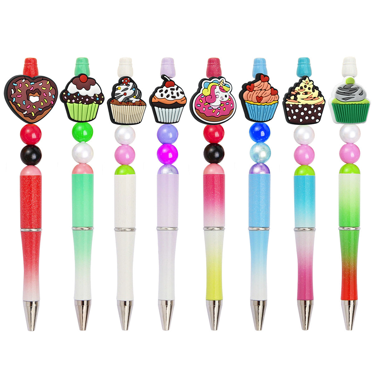 Wholesale Ranbom100pcs/pack  Donut Series Beaded DIY Accessories Pen Decoration Pvc Bead