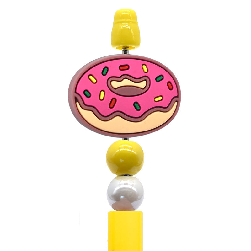 Wholesale Ranbom100pcs/pack  Donut Series Beaded DIY Accessories Pen Decoration Pvc Bead