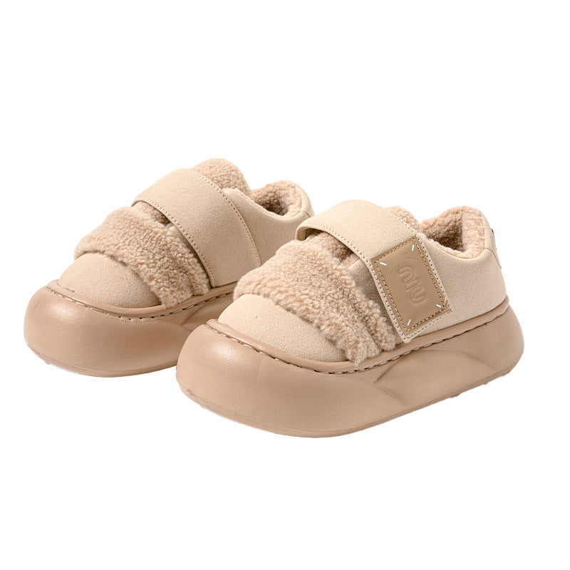 Wholesale Velcro Platform Bag Heel Indoor Home Insulated Plush Shoes