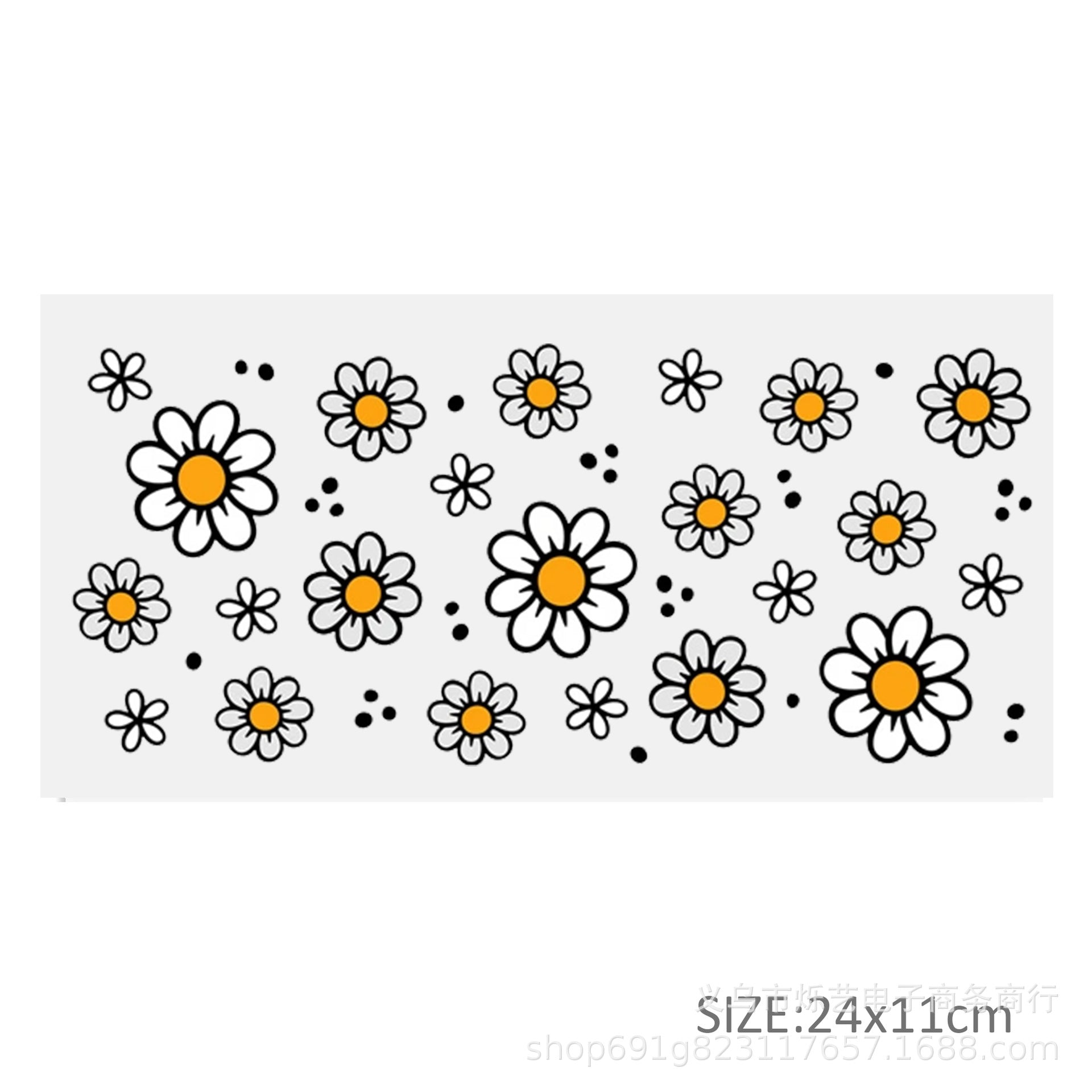 Wholesale 5pcs Sunflower Rainbow Series UV DTF Transfer Crystal Cup Sticker 24cmX11cm