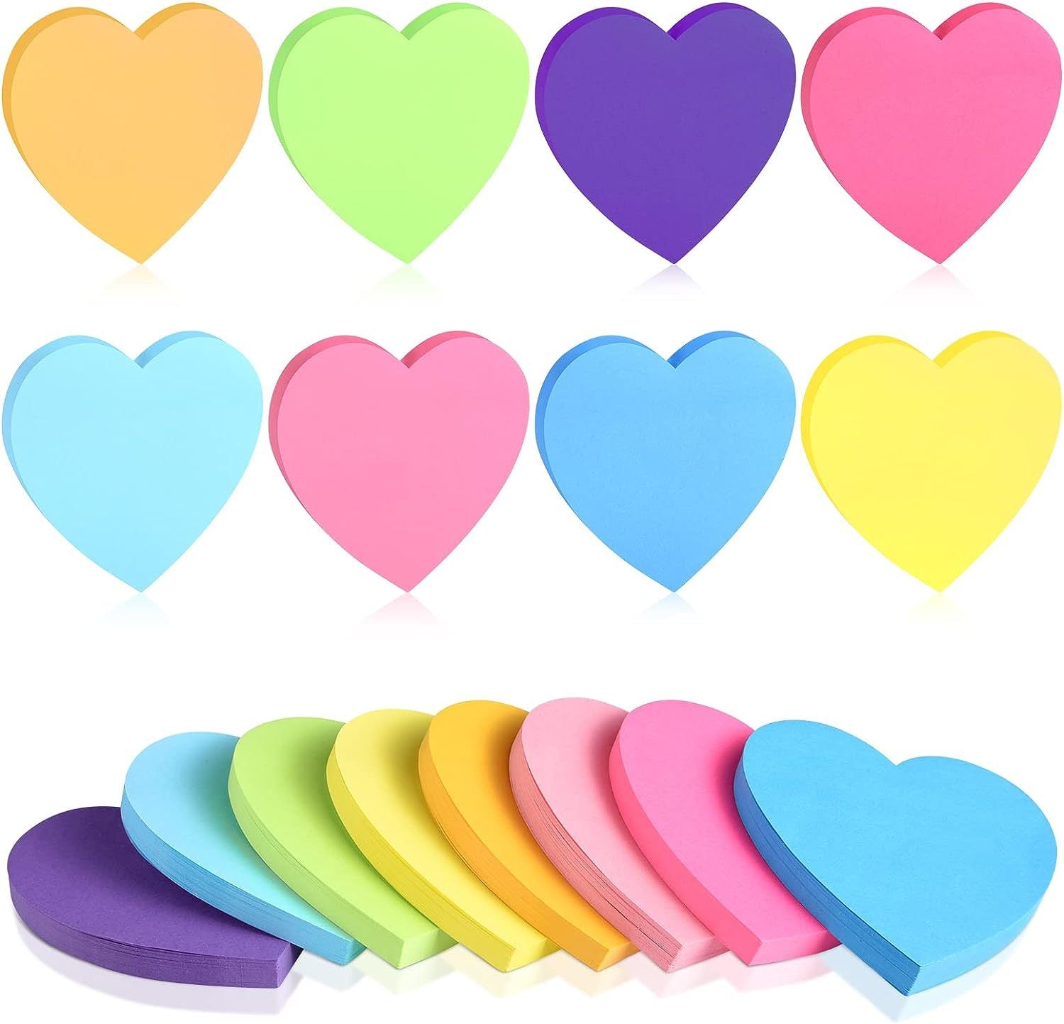Wholesale 2PCS Solid Color Love Sticky Notes