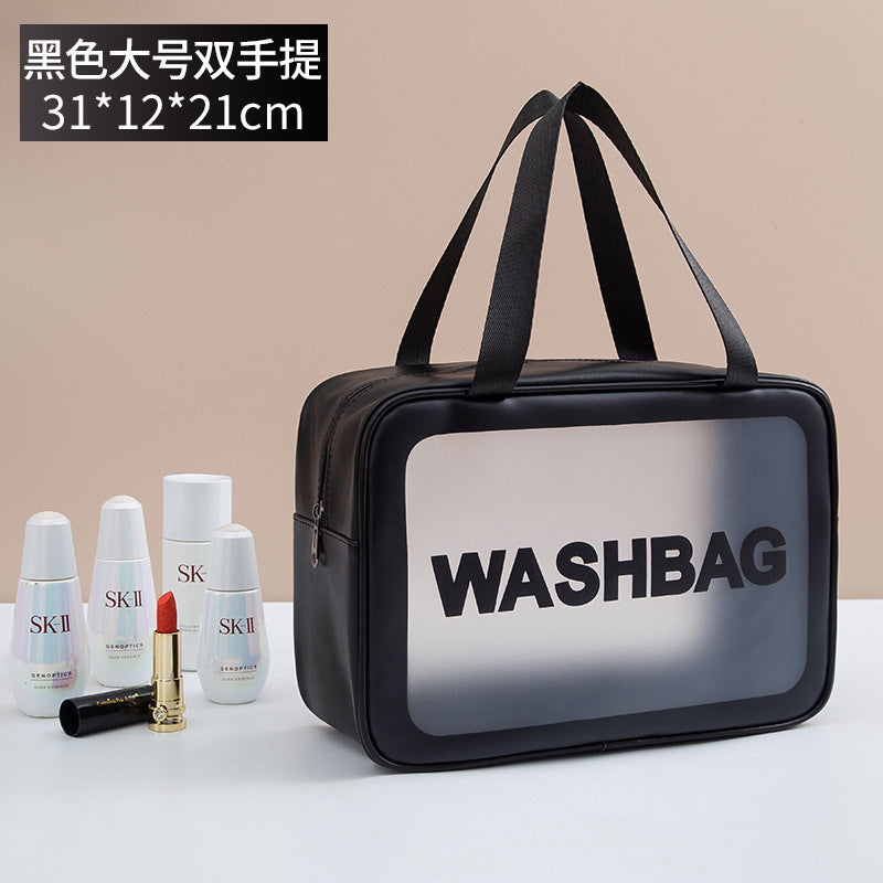 Wholesale Frosted Pu Waterproof Portable Storage Large Capacity Swimming Bag Transparent Cosmetics Pvc Wash Bag