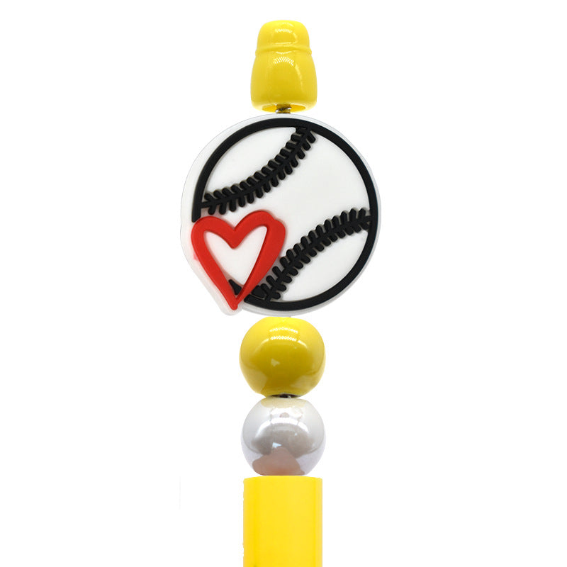 Wholesale Random100pcs/pack DIY Ball Sports Series Ballpoint Pen Focus Beads