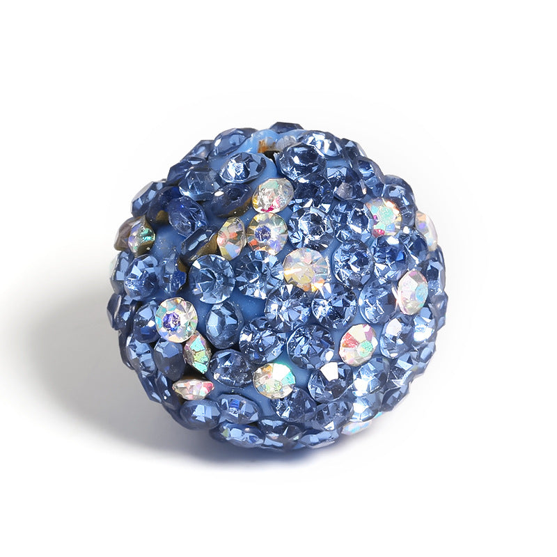 Wholesale 10pcs/pack 16mm Shambhala Clay Drill Ball Colorful Rhinestone Soft Clay Beads