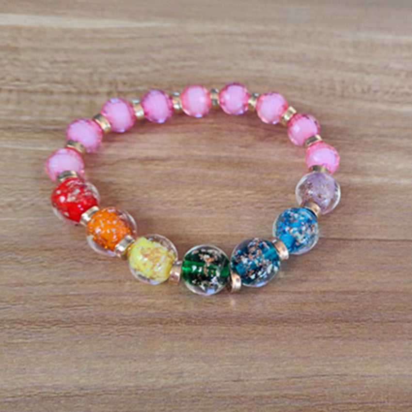 Wholesale Candy Colorful Rainbow Luminous Glass Bracelet