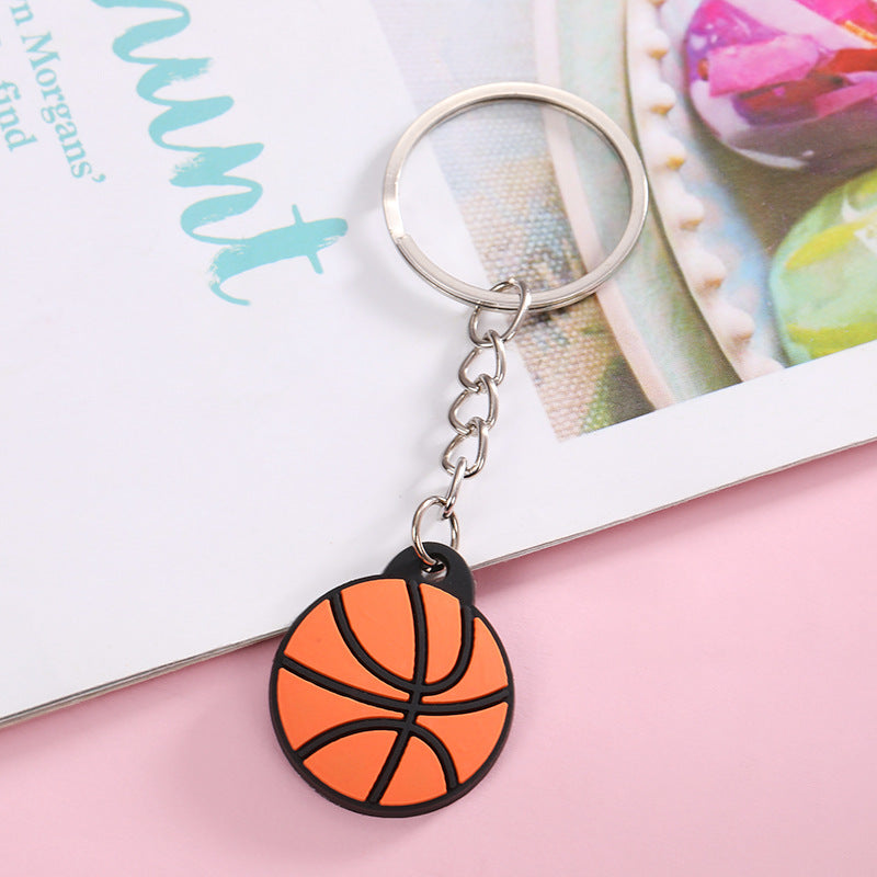 Wholesale Creative PVC football basketball sports goods keychain