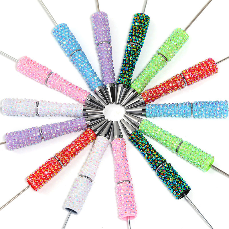 Wholesale 5pcs Full diamond DIY bead pen colorful resin diamond bead pen
