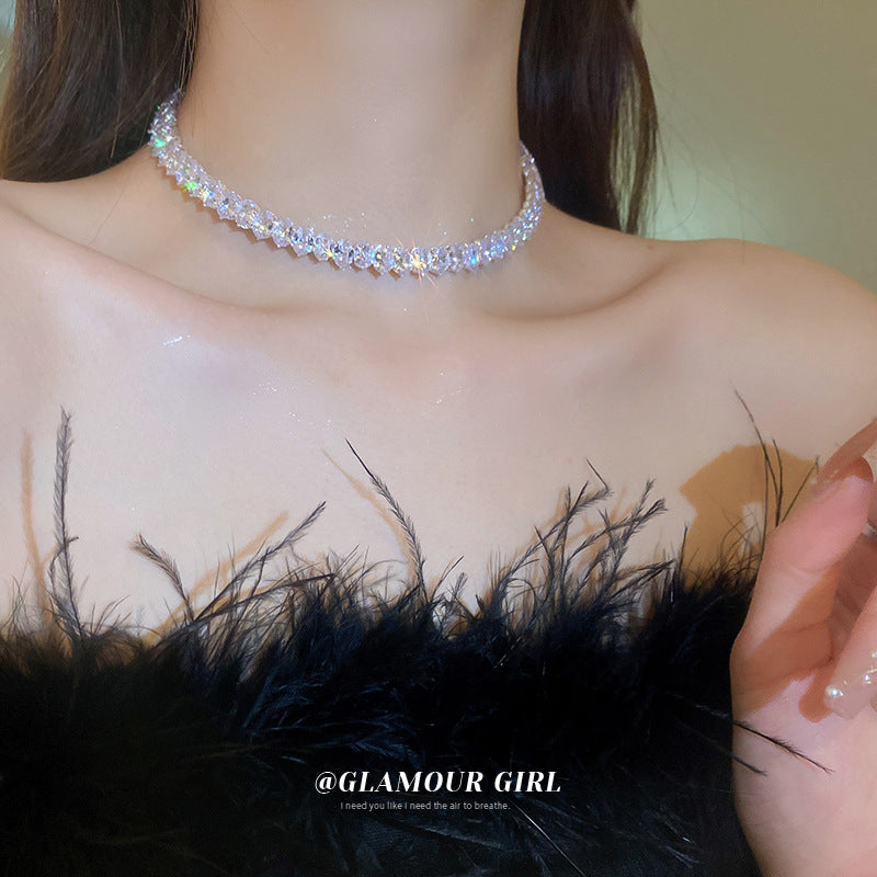 Wholesale Oval Zircon Necklace Clavicle Chain