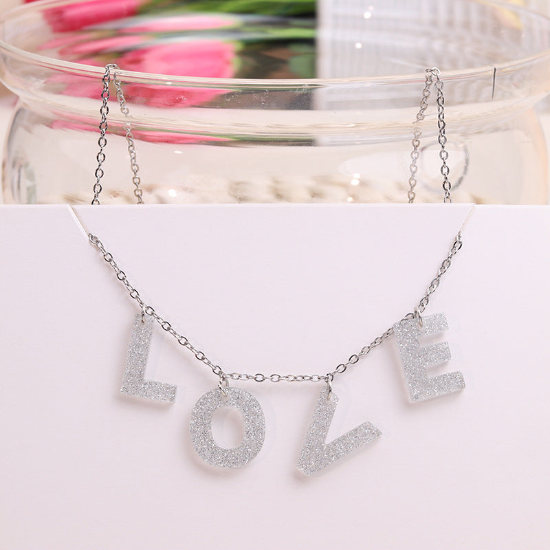 Wholesale LOVE Valentine's Day English Letters Necklace