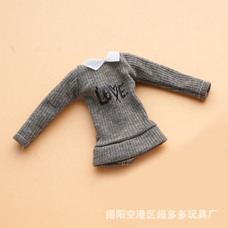 Wholesale Fresh Style Mini Design 11 Inch Autumn Clothes Single Piece Doll Clothes Fashionable for Teenagers