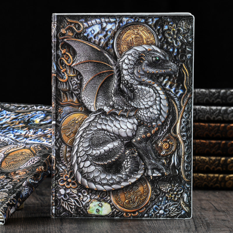 Wholesale PU Dinosaur Retro Relief Notebook A5 Relief Three-dimensional Hand Ledger