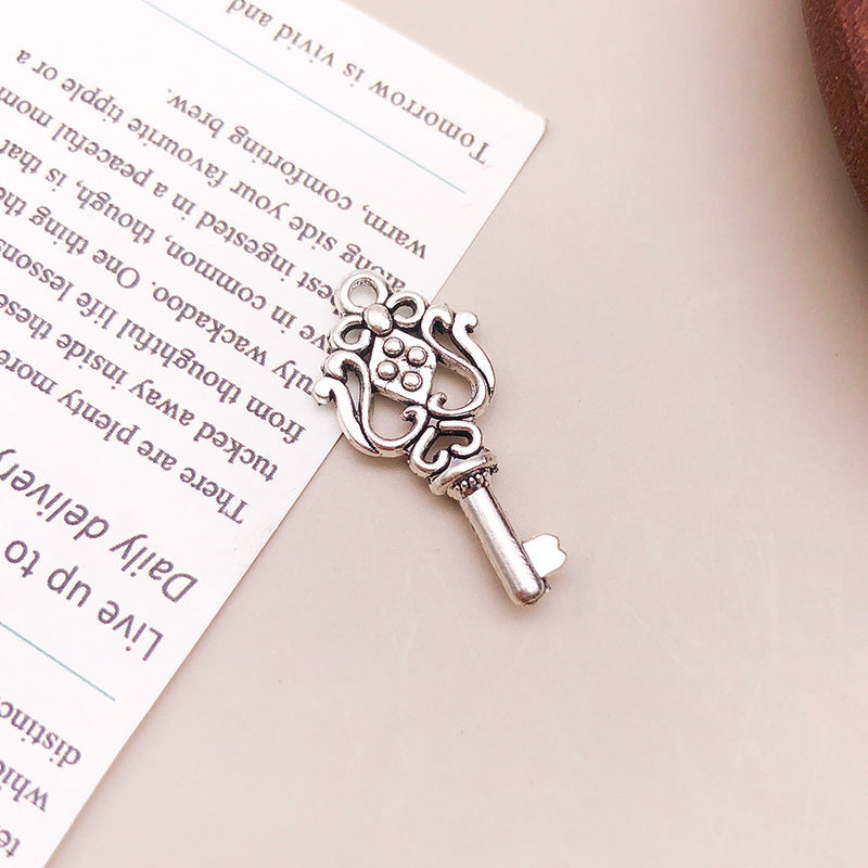 Wholesale Clover Love Small Key Alloy Handmade Beaded Necklace Bracelet Pendant