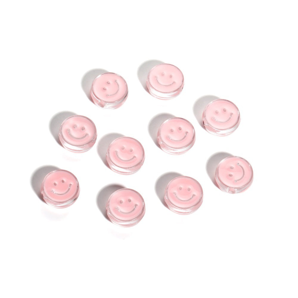 Beads de sonrisa redonda de aceite acrílico de 10 piezas al por mayor de 10 piezas
