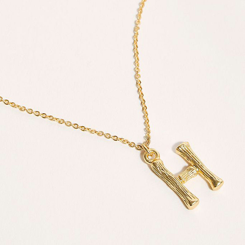 Wholesale 26 Letters Pendant Stainless Steel Gold Plated Necklaces