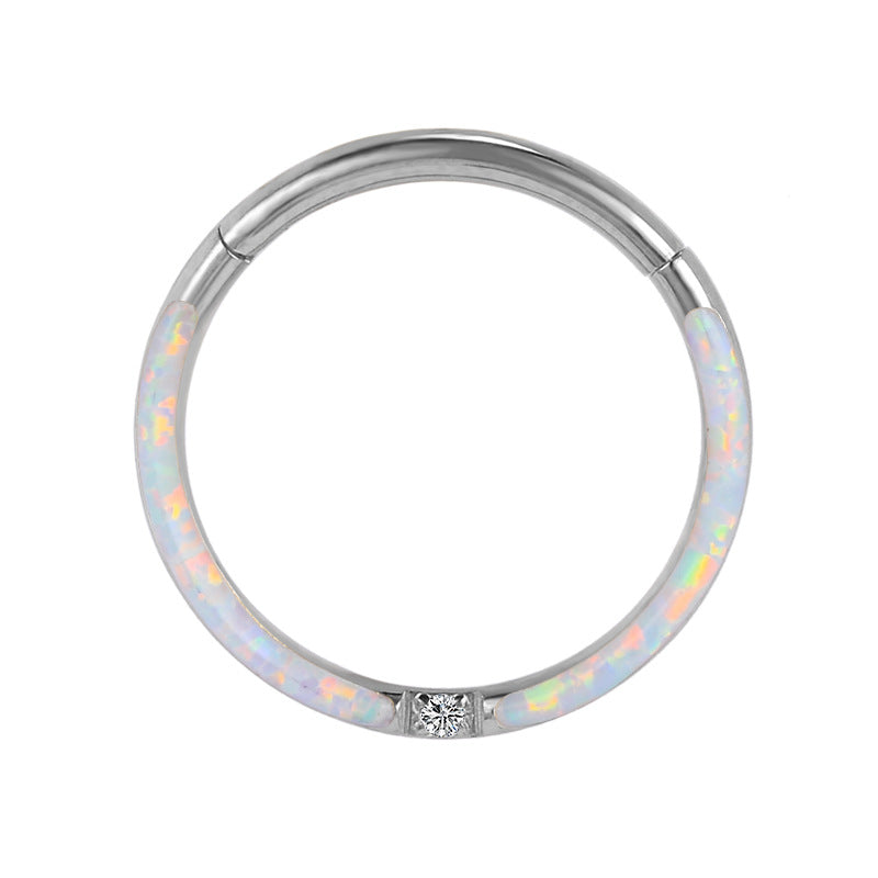 Wholesale Titanium Steel Opal Piercing Earrings