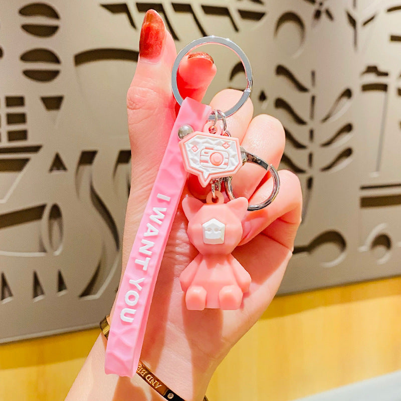 Wholesale Cartoon Faceted Geometric Animal Three-dimensional Doll Resin Key Chain