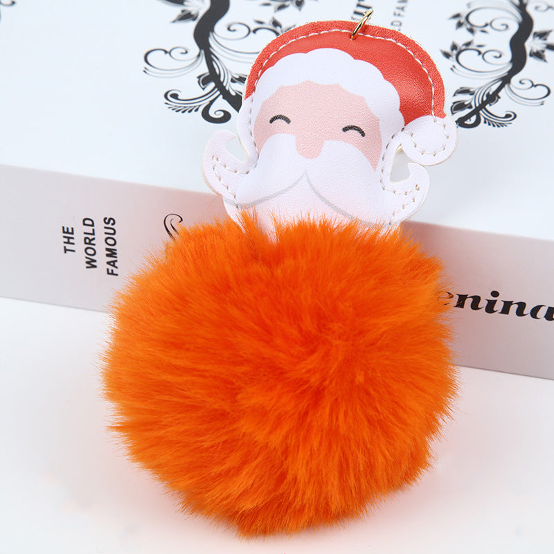 Wholesale Christmas Plush Ball Santa Claus Plush Keychain