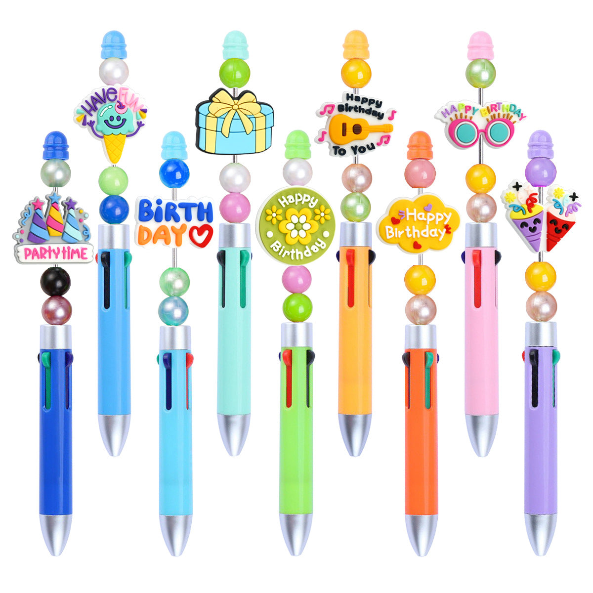 Wholesale  Random 100pcs/pack  Phrases series pen accessories decorations cartoon beads