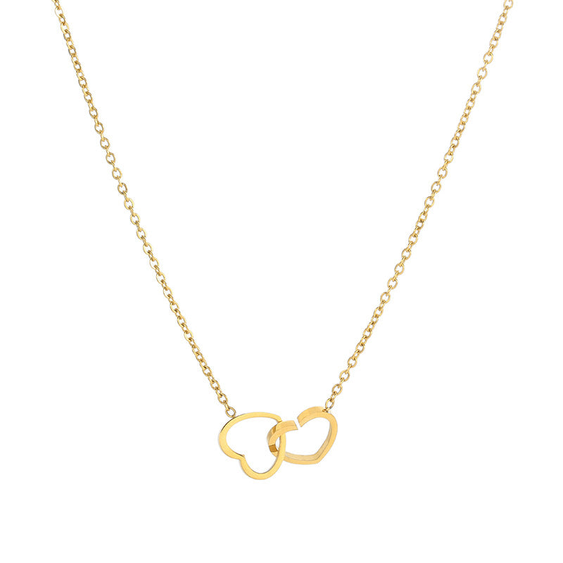 Collares de acero de titanio de clavícula de corazón al por mayor