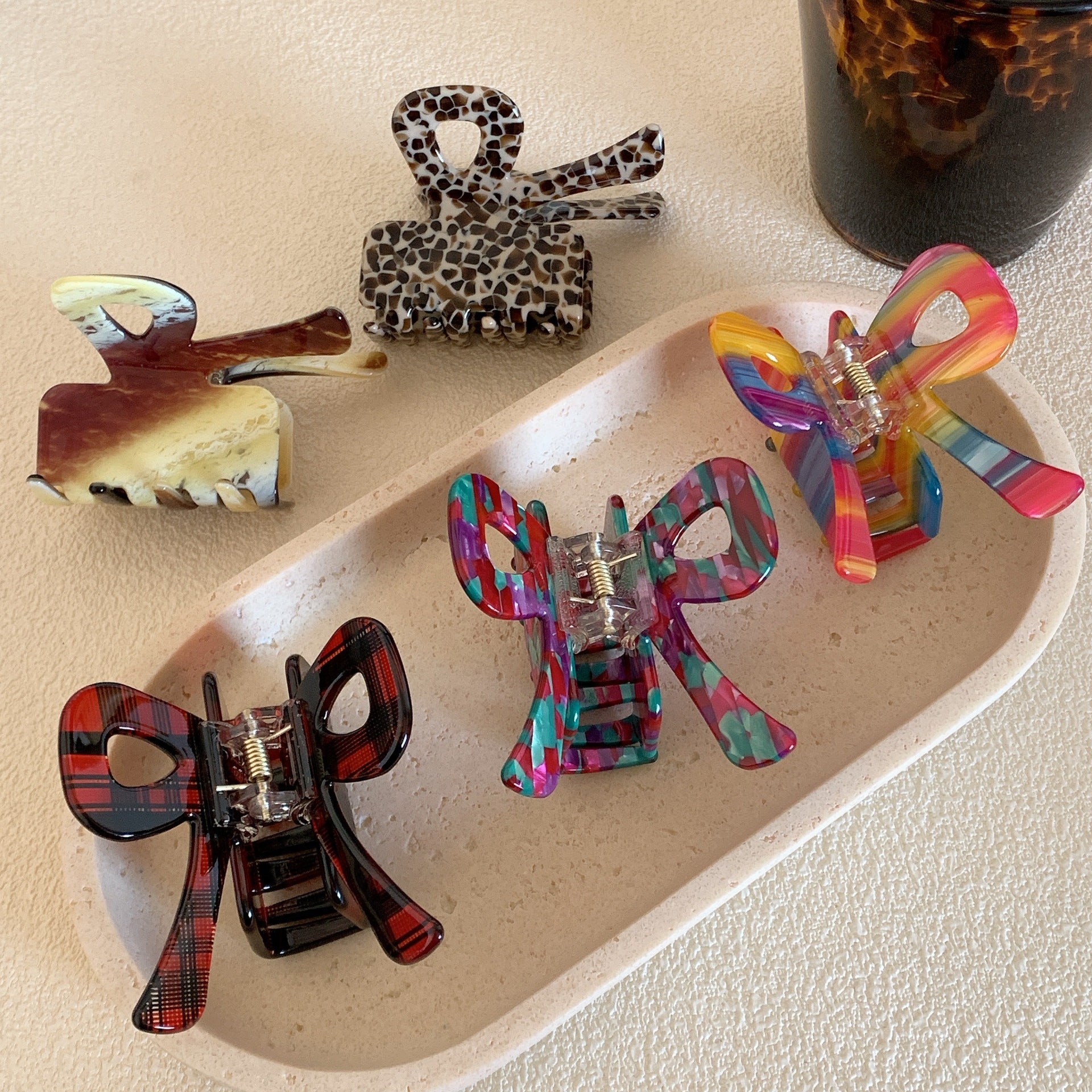 Wholesale Colorful Bow Acetate Grippers