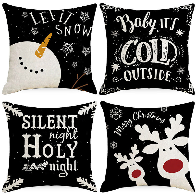 Wholesale Christmas Linen Throw Pillow Cases