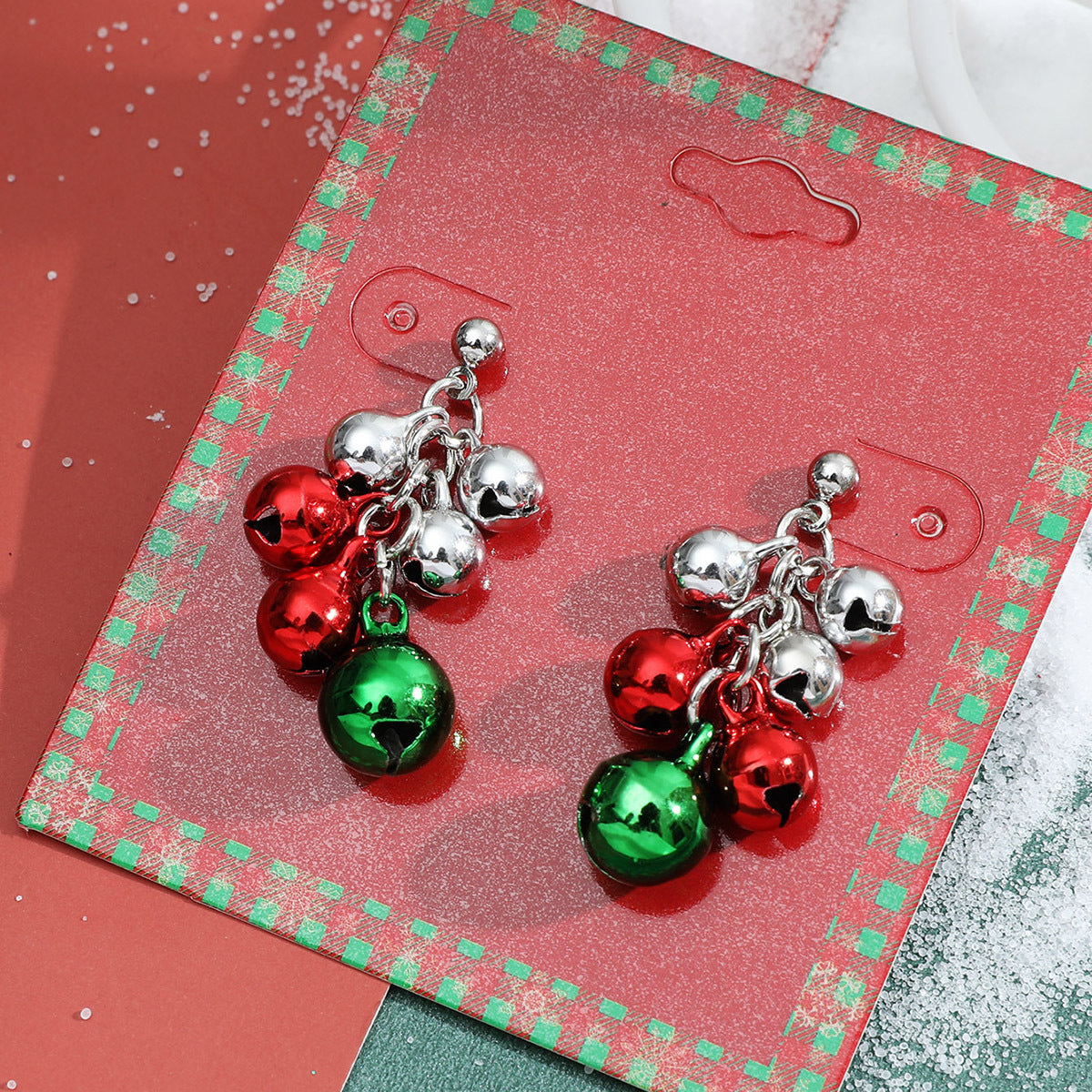 Wholesale Christmas Candy Snowman Earrings Diamond Snowflake Earrings