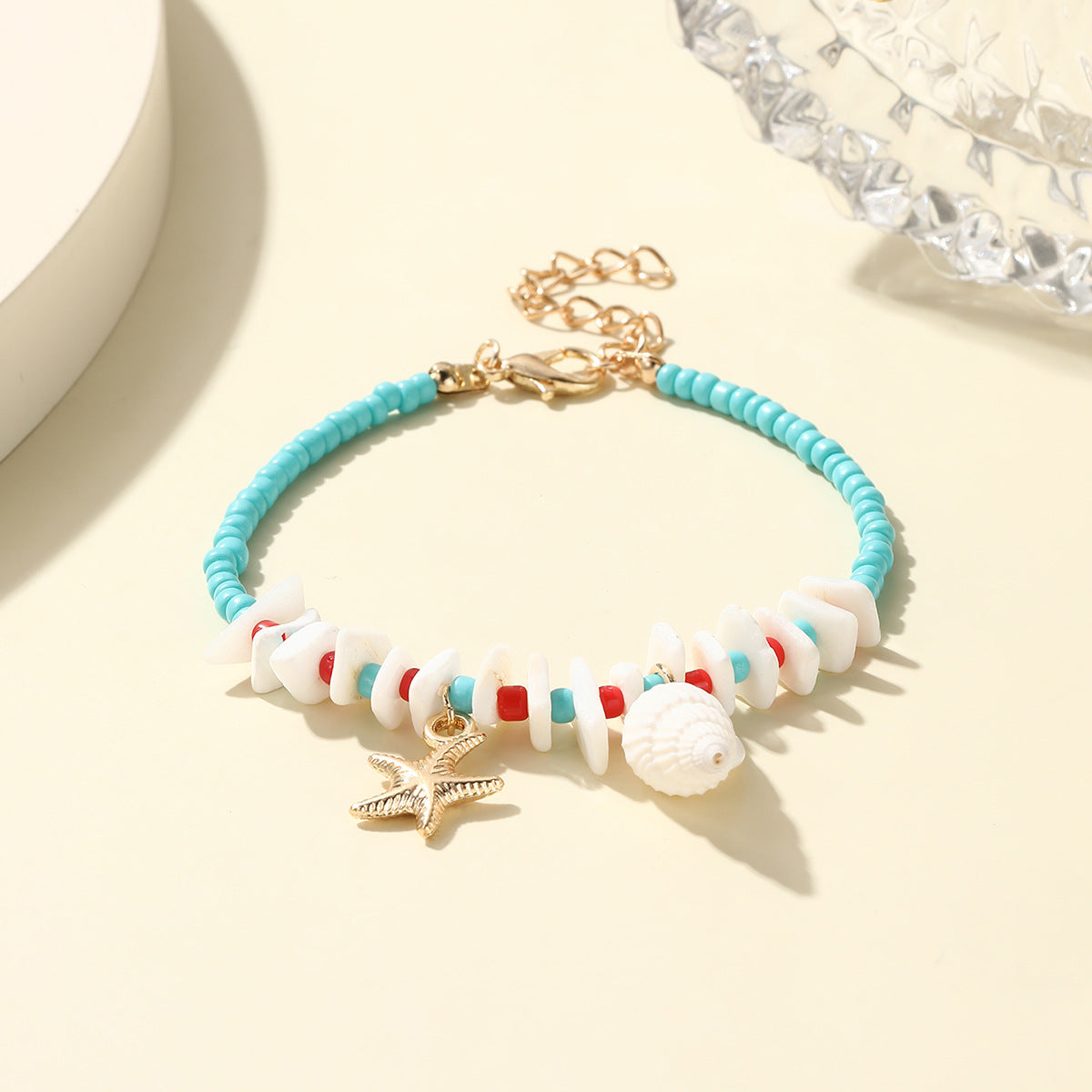 Wholesale Ocean Style Holiday Style Beach Series Beaded Shell Conch Starfish Bracelet