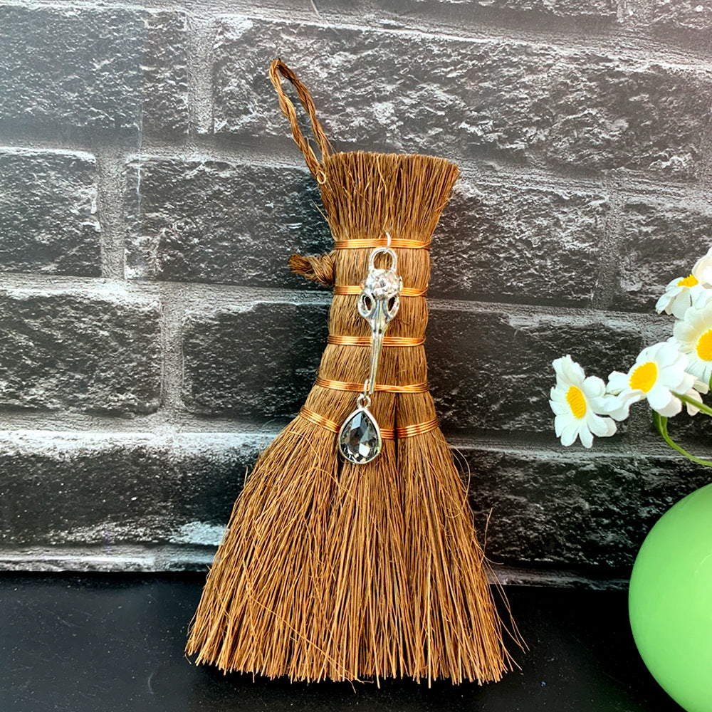 Wholesale 14*9*2CM Witch Mini Brown Broom Pendant Decoration