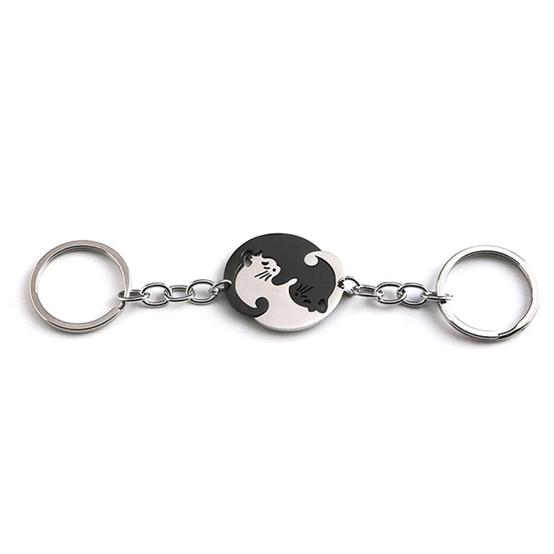 Wholesale Love Cat Stainless Steel Keychains