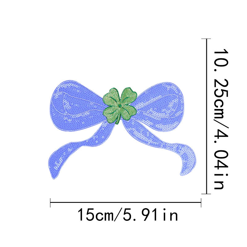 Wholesale Bow embroidery  fabric appliqué  sequins