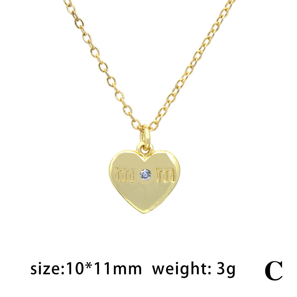 Collares de cobre de letra cardíaca al por mayor