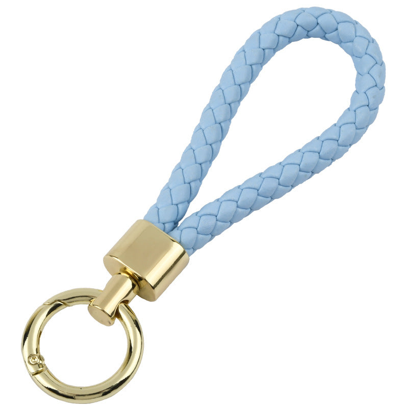 Wholesale PU Leather Woven Lanyard Keychain