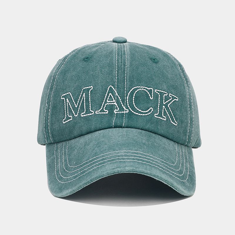 Wholesale Washed Cotton Topstitch Embroidered Letters Baseball Cap