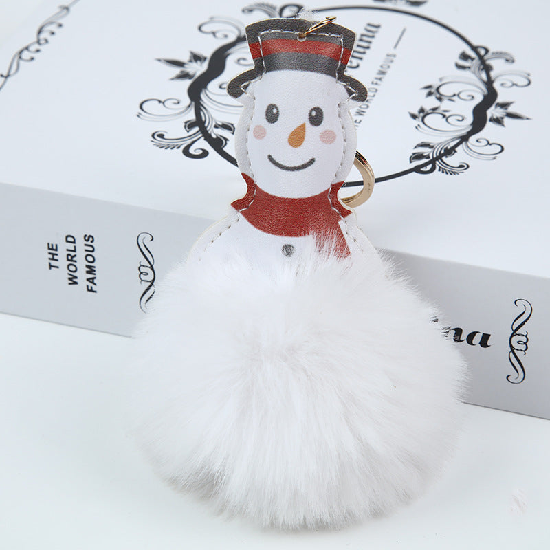 Wholesale Christmas Plush Ball Santa Claus Plush Keychain