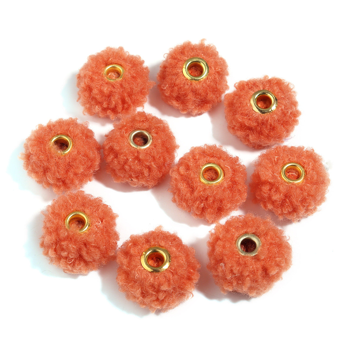 Wholesale 10pcs Colorful Fuzzy Spacer Beads
