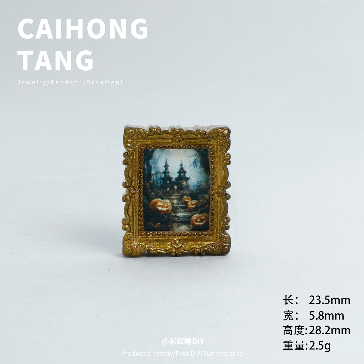 Wholesale Mini Resin Golden Ghost Photo Frame Art Decoration DIY Refrigerator Magnets