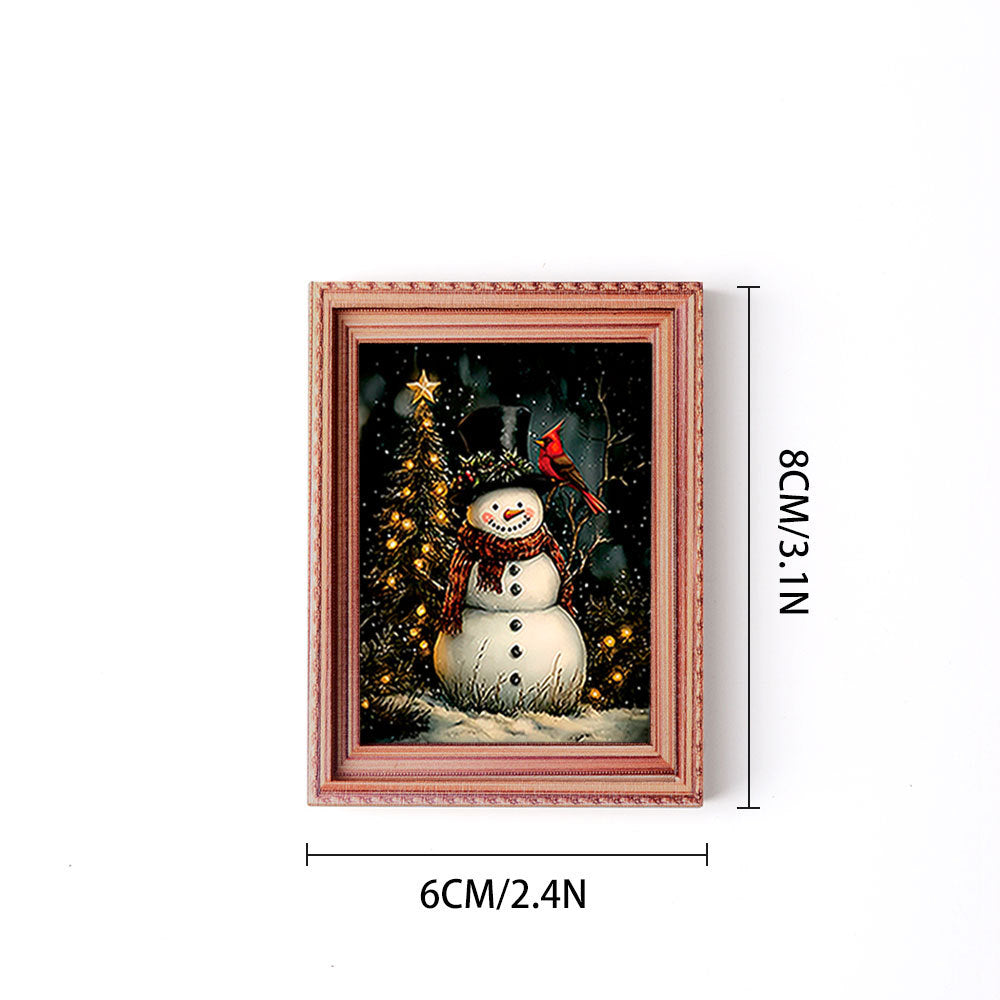 Wholesale Christmas Retro Wooden Photo Frame Magnetic Fridge Magnet