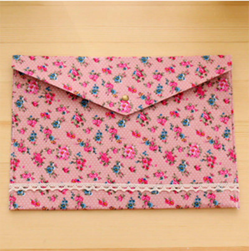 Wholesale Elegant file bag floral A4 file bag felt file bag A4 snap folder elegant pencil case