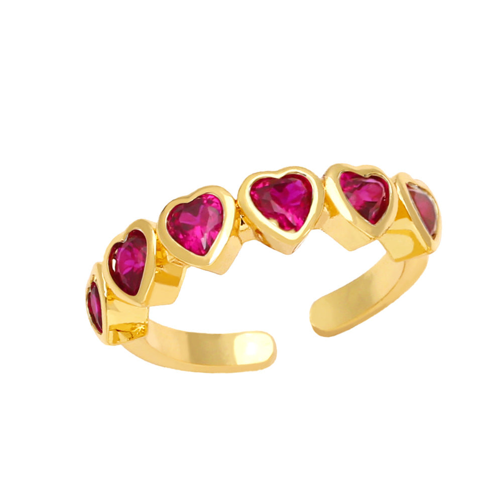 Wholesale Gold Plated Brass Love Heart Ring