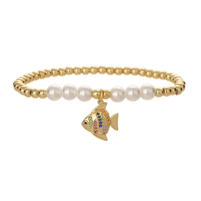 Wholesale Copper Beads Pearl Beads Love Bracelet