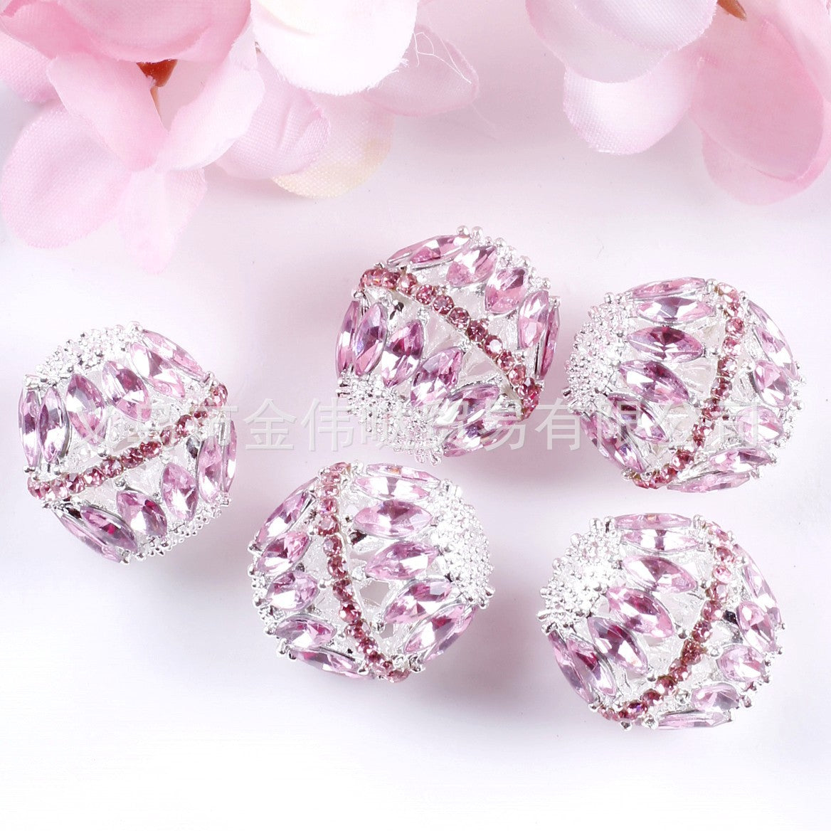 Wholesale 10pcs Heavy Duty Diamond Alloy Zircon Chain Chain Hollow Beads