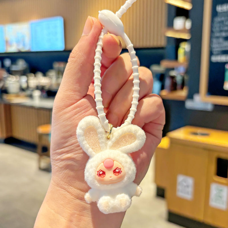 Wholesale Cute flocking doll desktop car decorative ornaments keychain